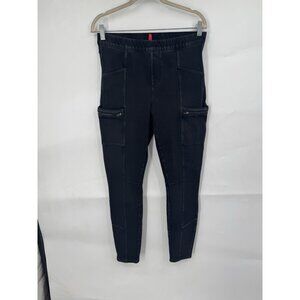 SPANX Streetwear Faded Black Cargo Jean Women Large Skinny Grunge Skater Preppy